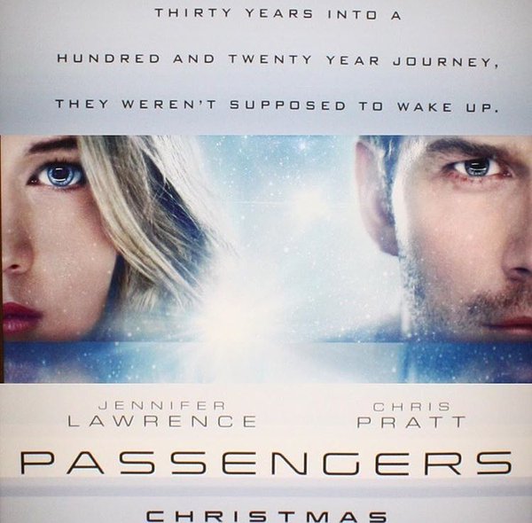 Passengers in 3D landscape poster